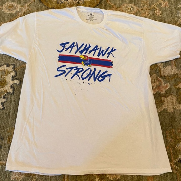 Kansas Jayhawks Jayhawk Strong T-Shirt Size XXL Color White - Picture 1 of 4